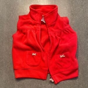 Carters pink/red fleece vest 9 months
